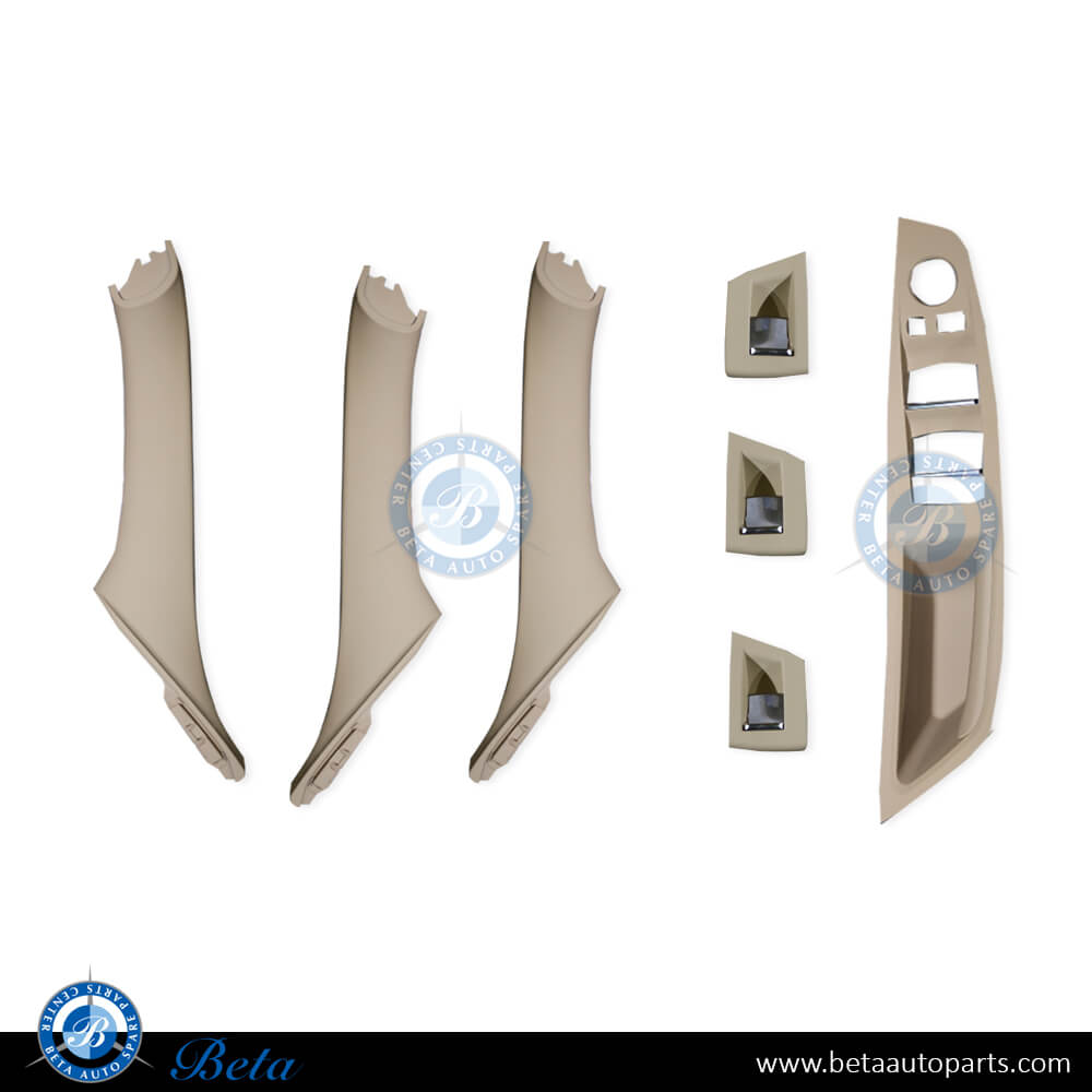 Door handles and switch covers set Beige for BMW 5 Series F10 2010-2016 models Door handles and switch covers set Beige for BMW 5 Series F10 2010-2016 models